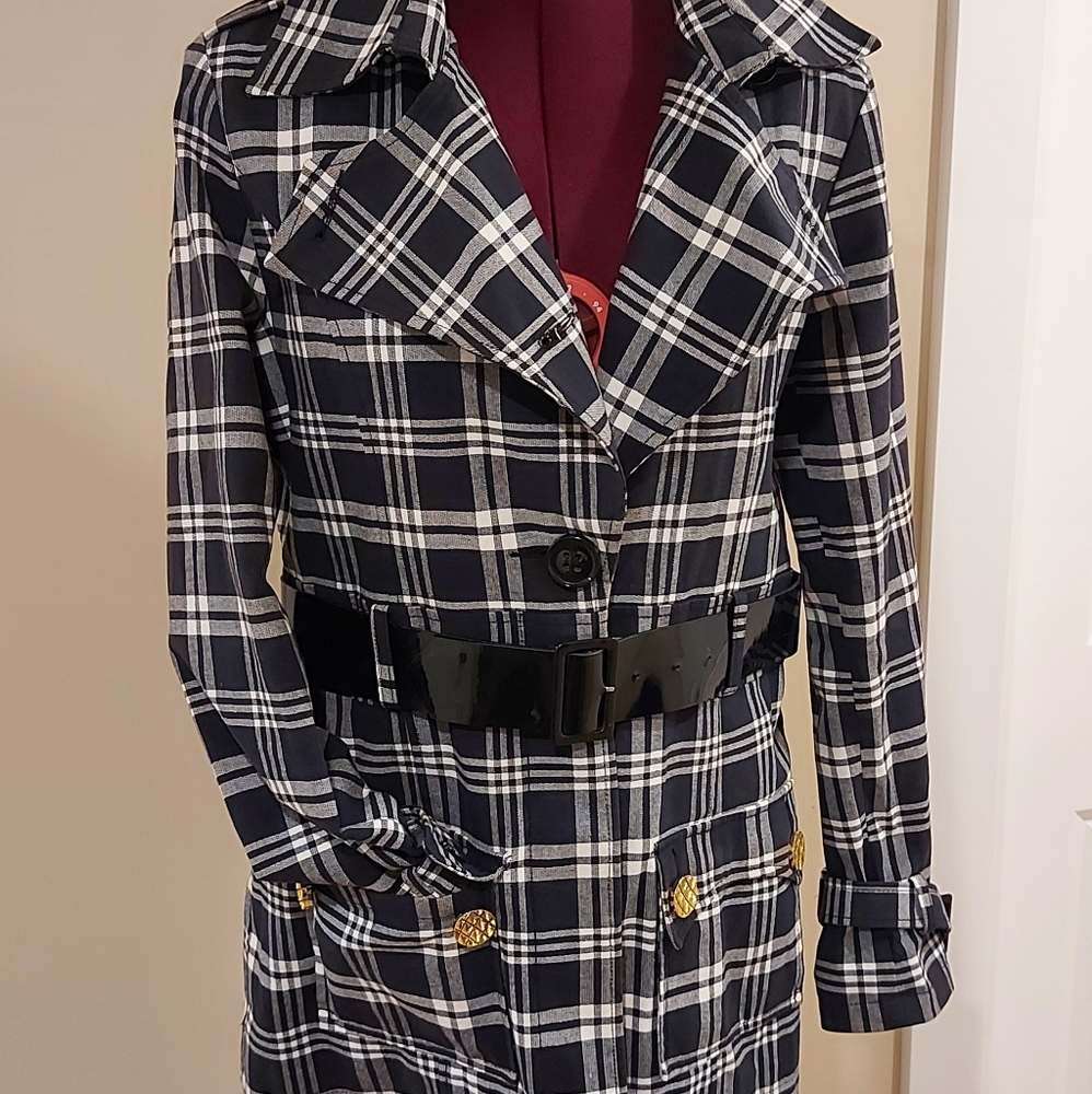 Plaid Trench Coat
